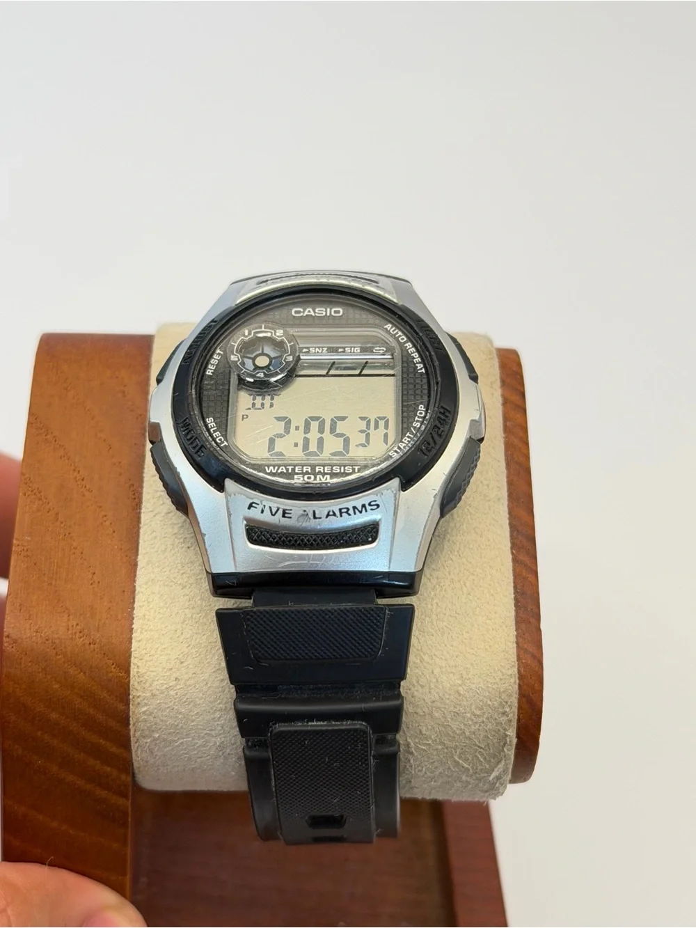 Casio Illuminator 5 Alarms 3237 W-213 Black Digital Watch